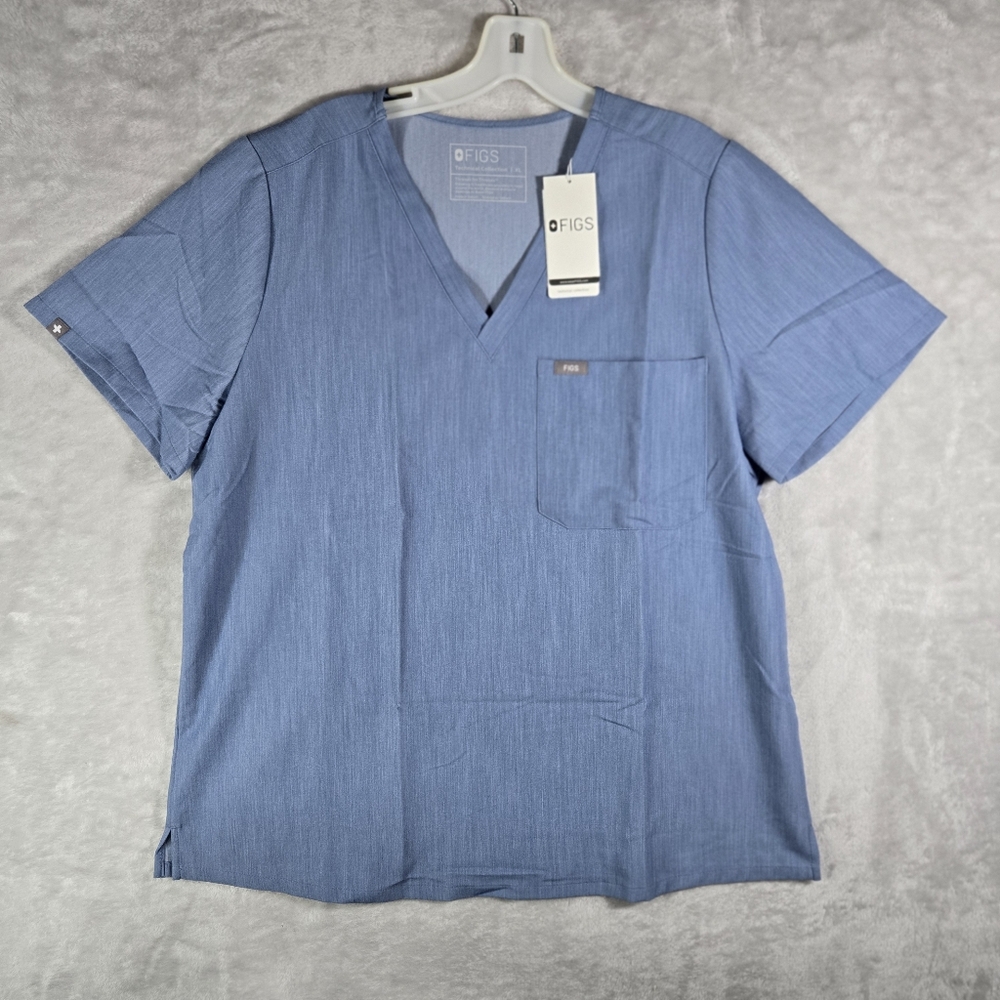 Figs Catarina Scrub Top Womens Size XL Extra Large Heather Indigo PO 1860 NWT
